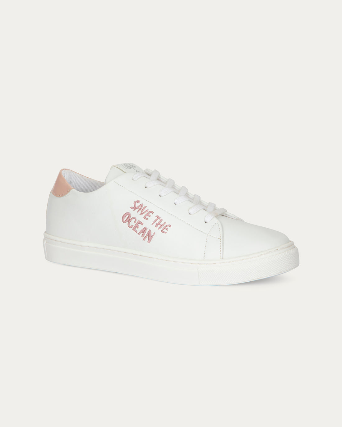 Sneakers Save the ocean bianco rosa, vegane ecologiche