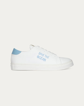 Sneakers Save the ocean bianco celeste, vegane ecologiche