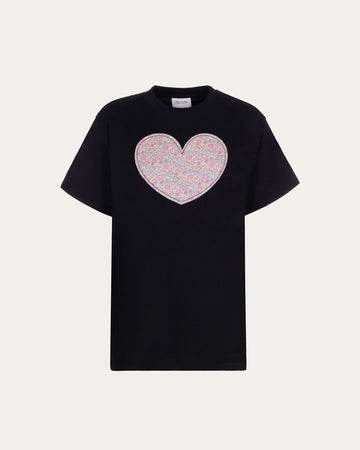 T-shirt con cuore Liberty of London nera